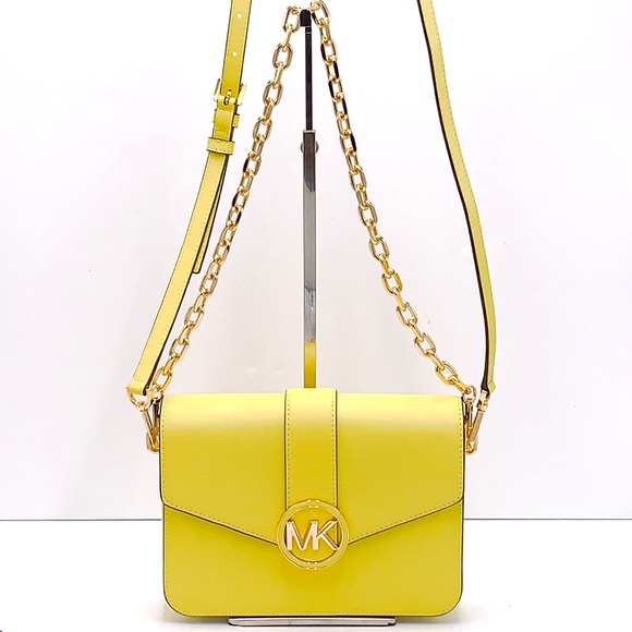 MICHAEL KORS CARMEN MEDIUM CONVERTIBLE SHOULDER BAG SUNSHINE COLOR - Picture 8 of 16